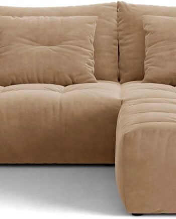 Hjørnesofa Micadoni Bloom  -personers Velour Mandelbeige Casino Lion Vendbar H97xb232xd214 Cm