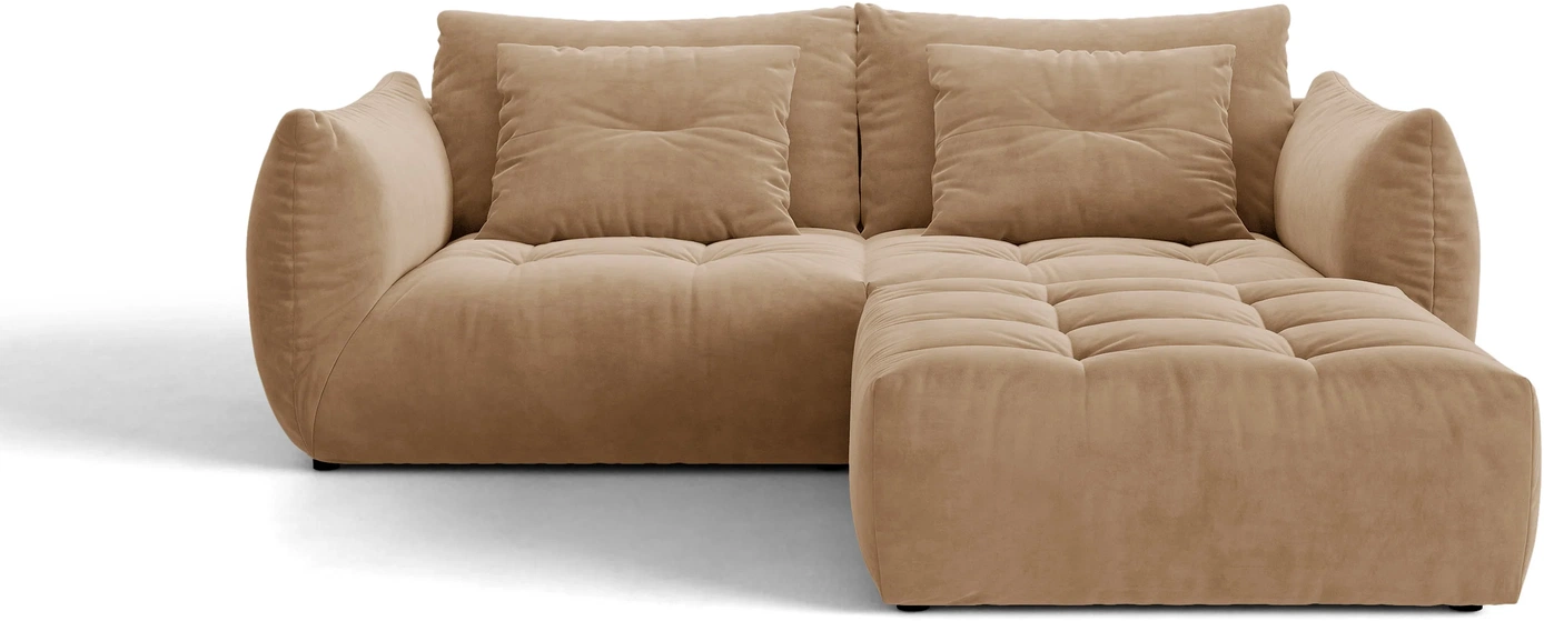 Hjørnesofa Micadoni Bloom  -personers Velour Mandelbeige Casino Lion Vendbar H97xb232xd214 Cm