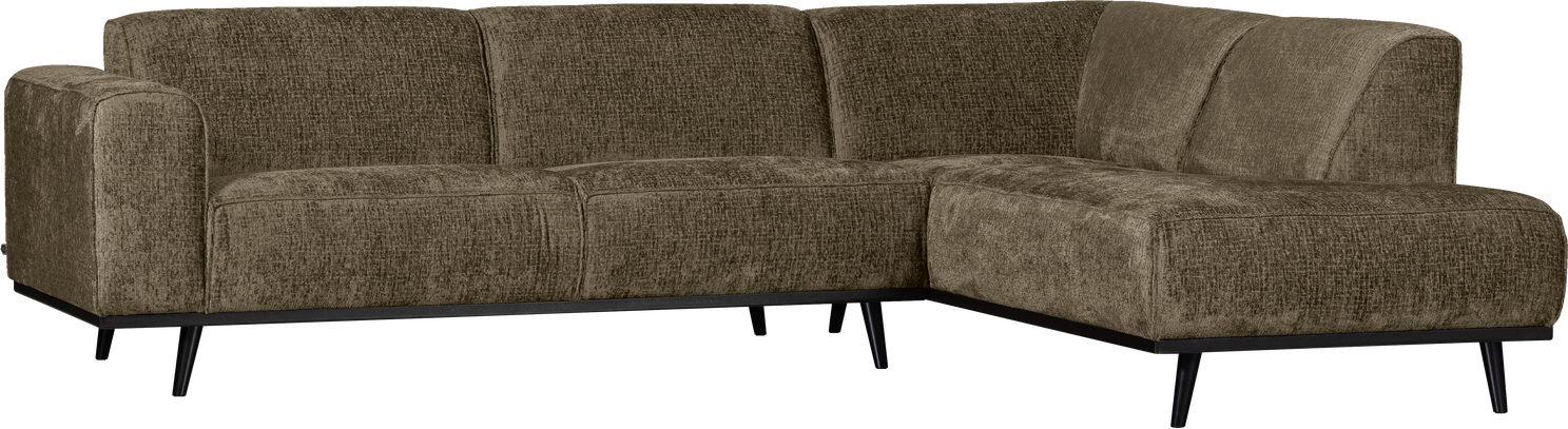 Hjørnesofa Woood Statement Højrevendt -personers Grov Strukturvelour Bonsai Grøn 274x210 Cm