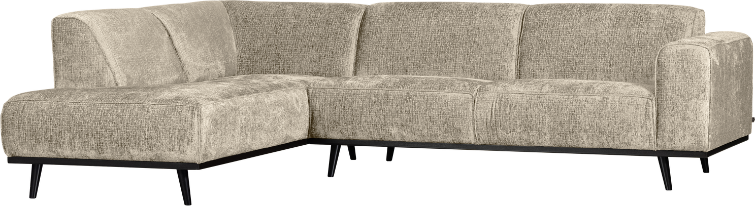 Hjørnesofa Woood Statement Venstrevendt Beige Strukturvelour 274x210 Cm
