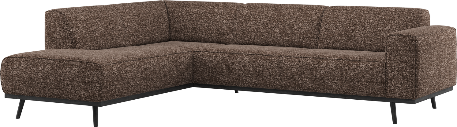 Hjørnesofa Woood Statement Venstrevendt Brun Melange Polyester 274x210 Cm