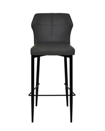 Høj Barstol House Of Sander Runa Antracitgrå   Pu Med Ergonomisk Ryglæn Og 73 Cm Siddehøjde Køkkenbarstol