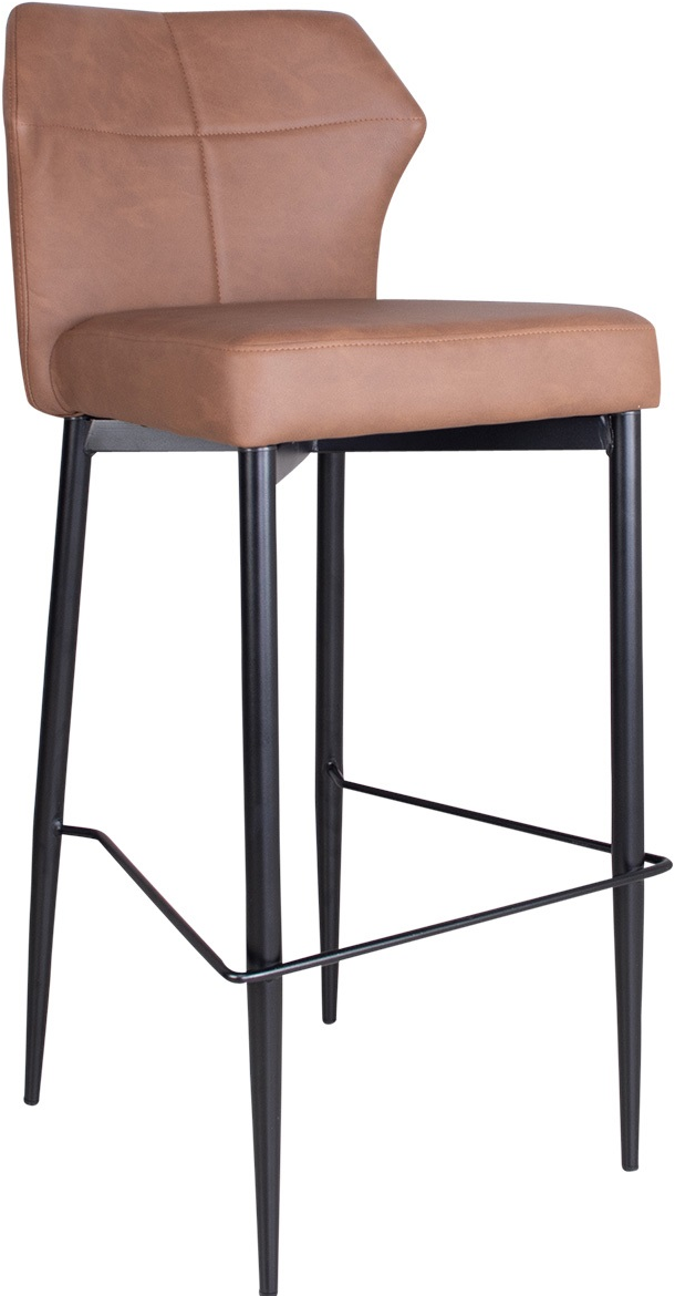 Høj Barstol House Of Sander Runa  Cognac Pu-læder  Siddehøjde 73 Cm  Stabelbar  Sæt