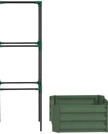 Højbed Med Espalier  åben Bund  Vejrbestandig  61 Cm   61 Cm   140 Cm  Grøn