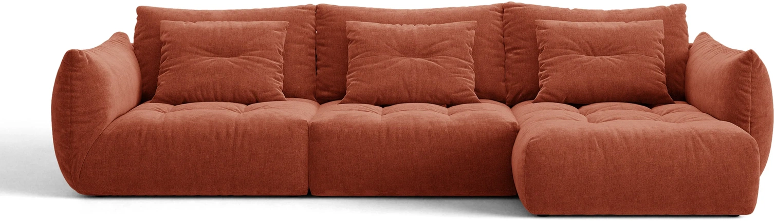 Højrevendt Hjørnesofa Micadoni Bloom Chaiselong Rødbrun Tekstureret Stof 327ã 152ã 97 Cm