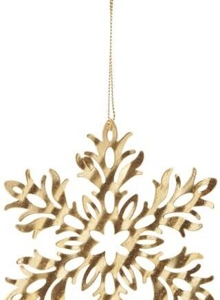 Juleophæng House Doctor Tin Plate Snow Flower Metal Guld ø11   Cm