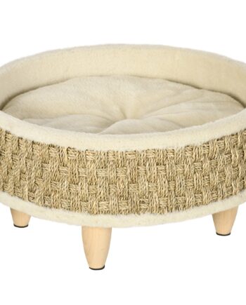 Kæledyrsseng Til Katte Og Hunde  Søgræs  Vaskbar Hynde  48 Cm   48 Cm   24   Cm  Beige   Khaki Naturlig
