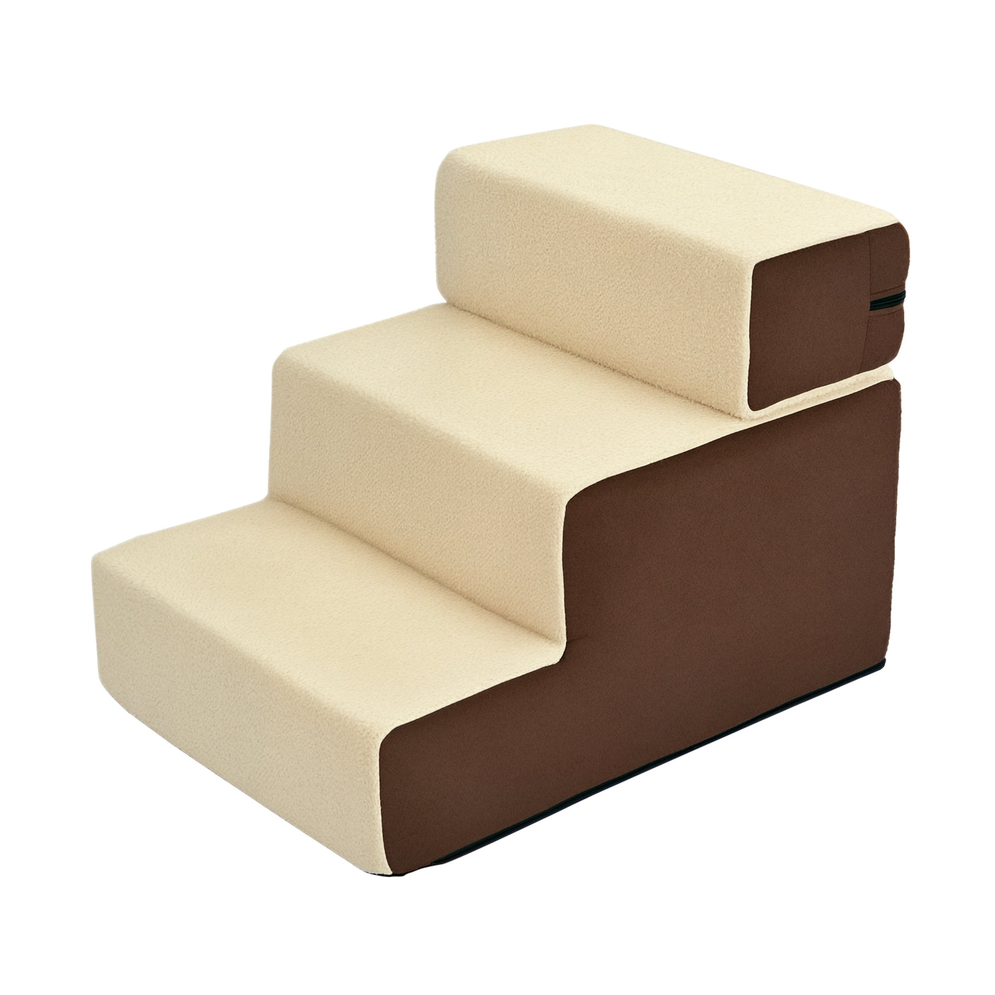 Kæledyrstrappe Hundetrappe Kattetrappe   Trin Til Katte Og Hunde Plys Beige 54   40   39 Cm