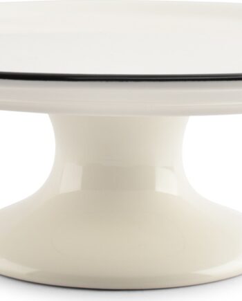 Kagefad Salt   Pepper Nero ø31 Cm Porcelæn Hvid Med Mørk Kant  Kageopsats Serveringsfad  H10   Cm  Tåler Opvask Mikro