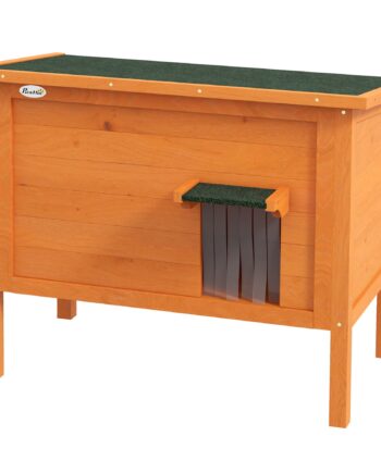 Kattehus Udendørs  Vejrbestandig    Vindue    Indgang  85   50   68   Cm  Orange Grøn