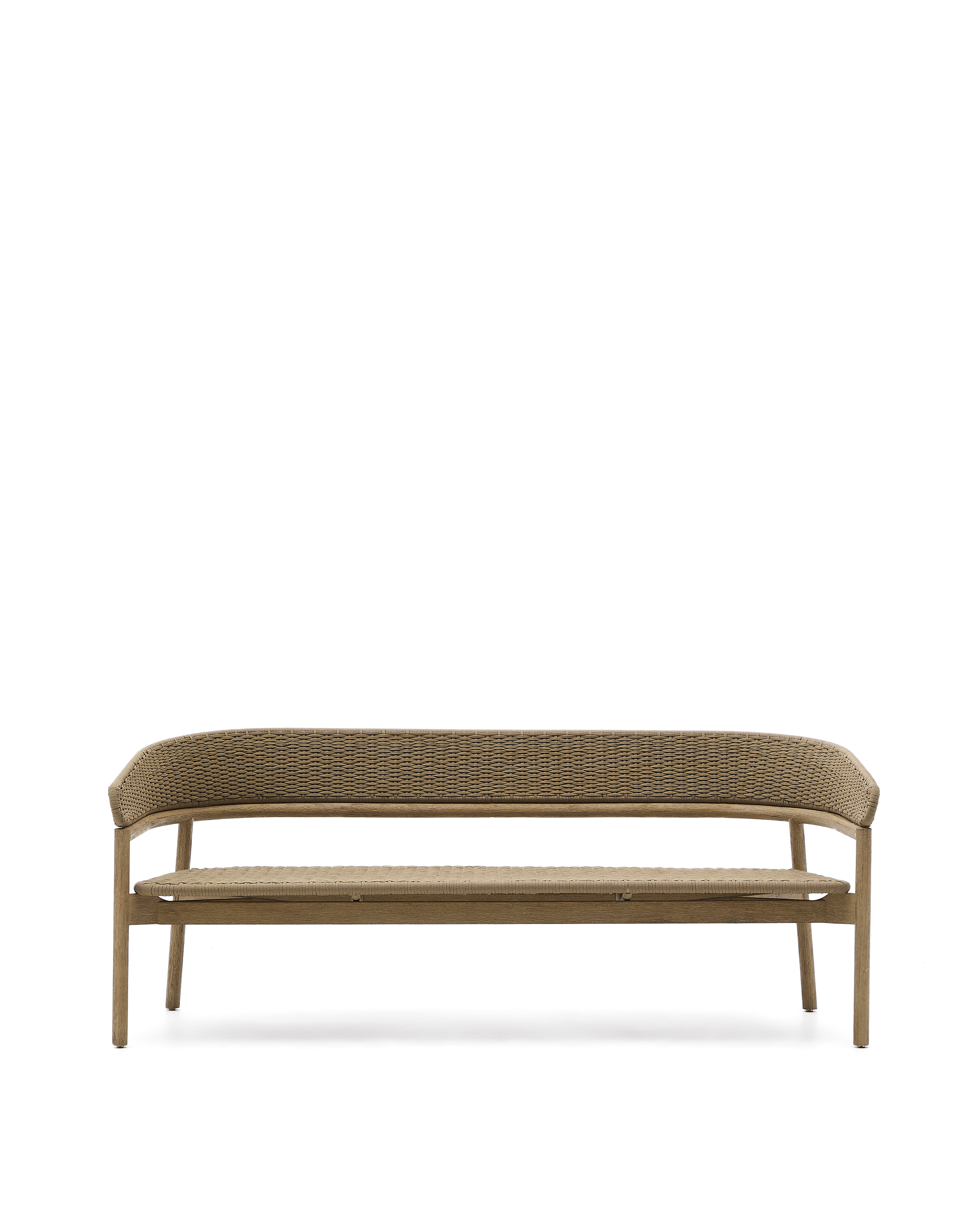 Kave Home Arinella  -pers  Havesofa     Armlæn Natur Akacietræ Og Beige Tovsnor