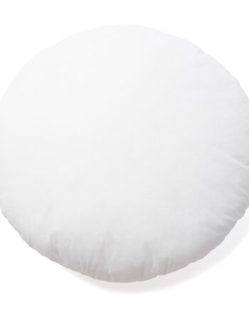 Kave Home Fluff Fyldpude  Rund Hvid Stof   Genbrugsfibre Og Polyesterfiber  ø45