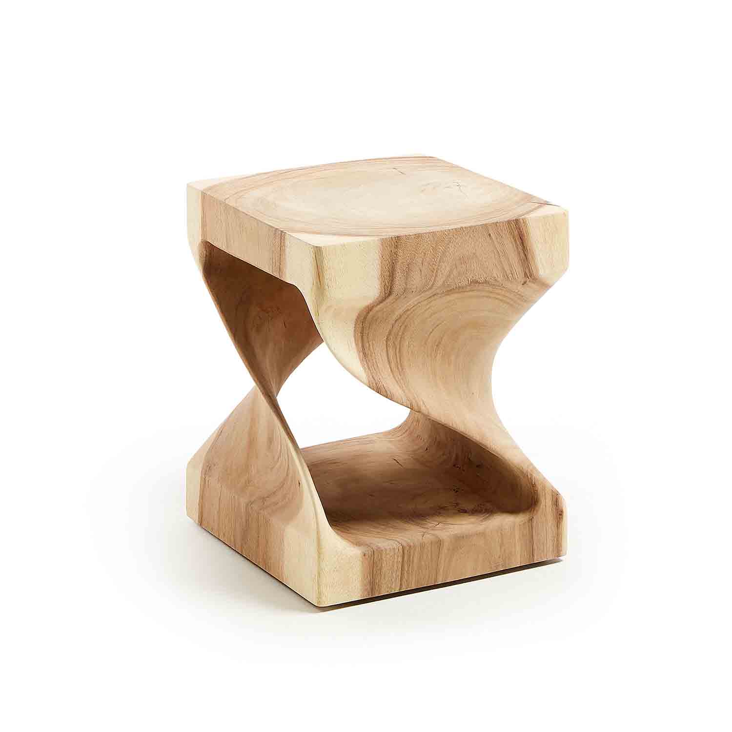 Kave Home Kvadratisk Hakon Sidebord Natur Mungurtræ  30x30