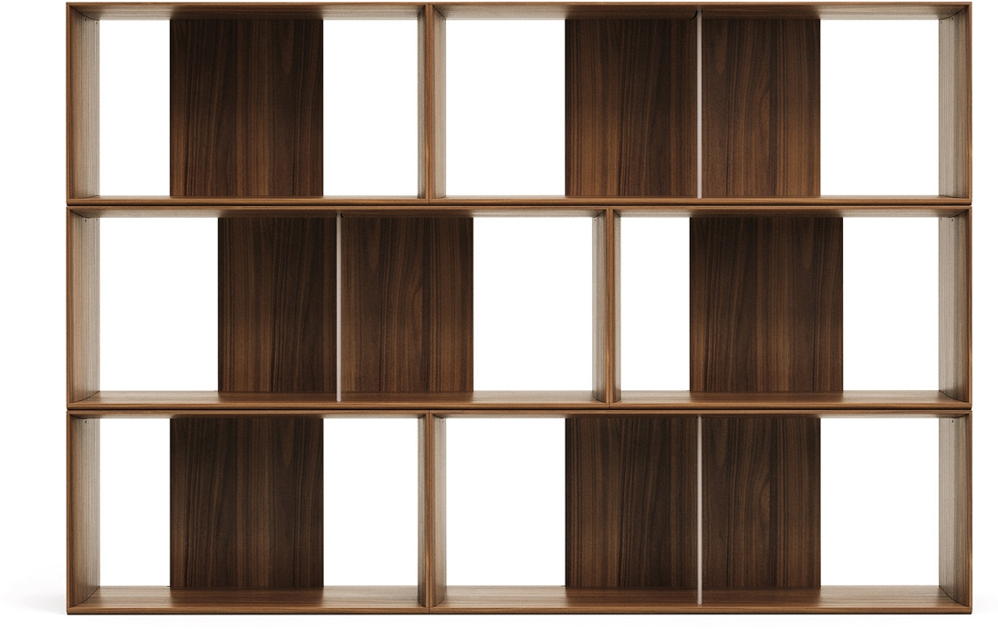 Kave Home Litto Bogreol   Moderne Nordisk Reol   Mørk Natur H114xl168xd30 Cm