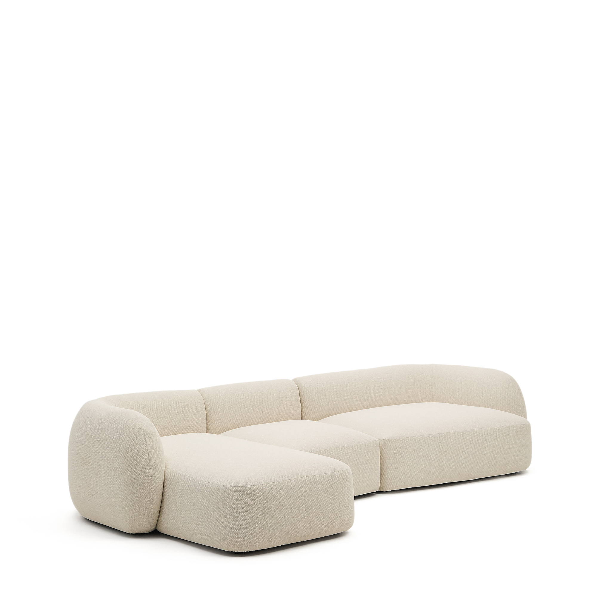 Kave Home Martina   Pers  Modul Sofa     Venstre Chaiselong Ecru Chenille Stof  377cm