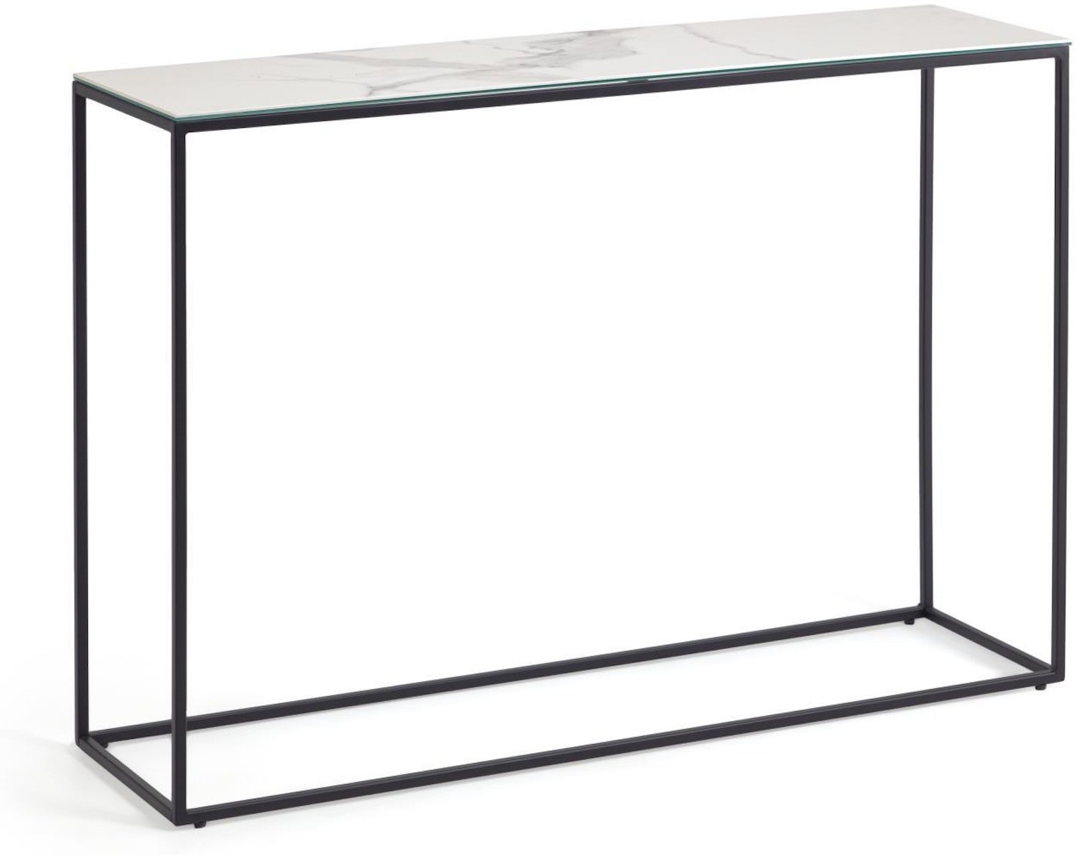 Kave Home Rewena Konsolbord Afsætningsbord Hvid Keramik Glas B110 D30 H75