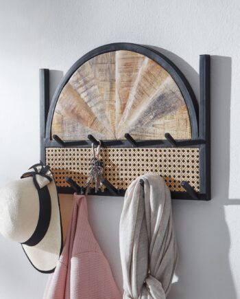 Knagerække   Massivt Mangotræ   Rattan  53   40       Cm