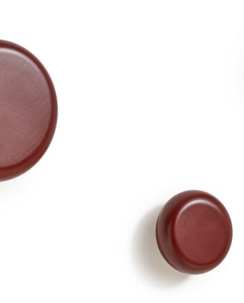 Knagerække  -pak Kave Home Nadue Rød Massivt Bøgetræ Vægkroge ø10 Cm Nordisk Design