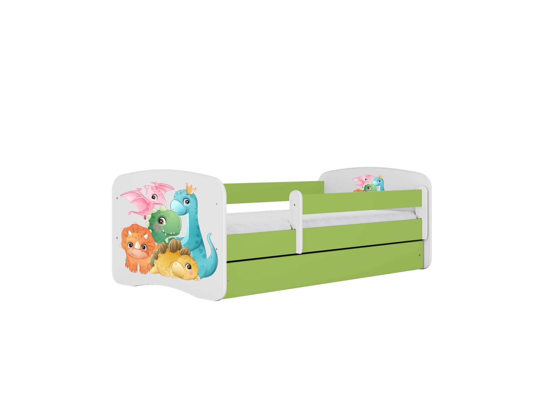 Kocot Kids Seng Babydreams Green Tiny Dinos Med Skuffe Og Madras 160 80