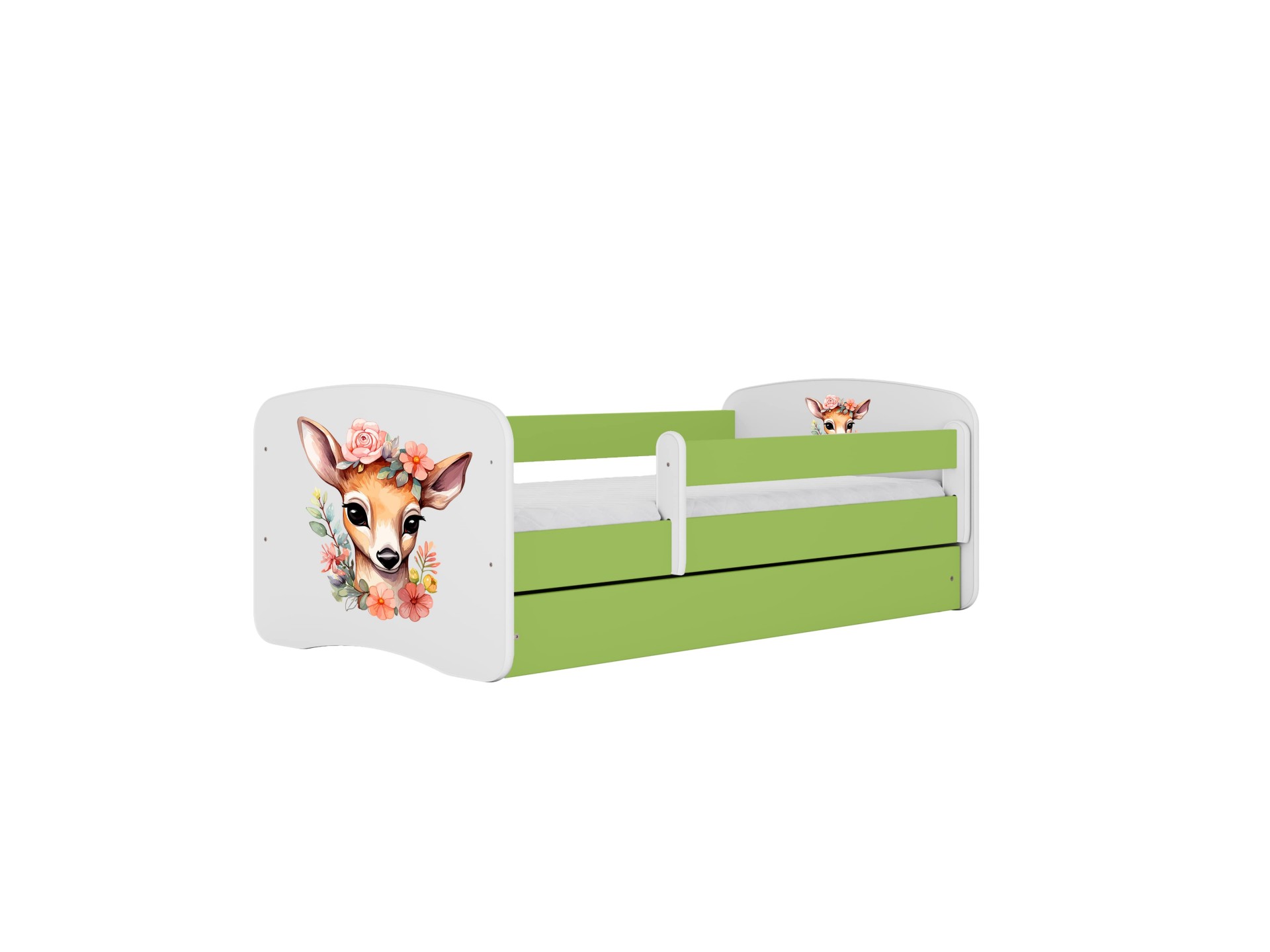 Kocot Kids Seng Babydreams Grøn Bambi Med Skuffe Med Madras 180 80