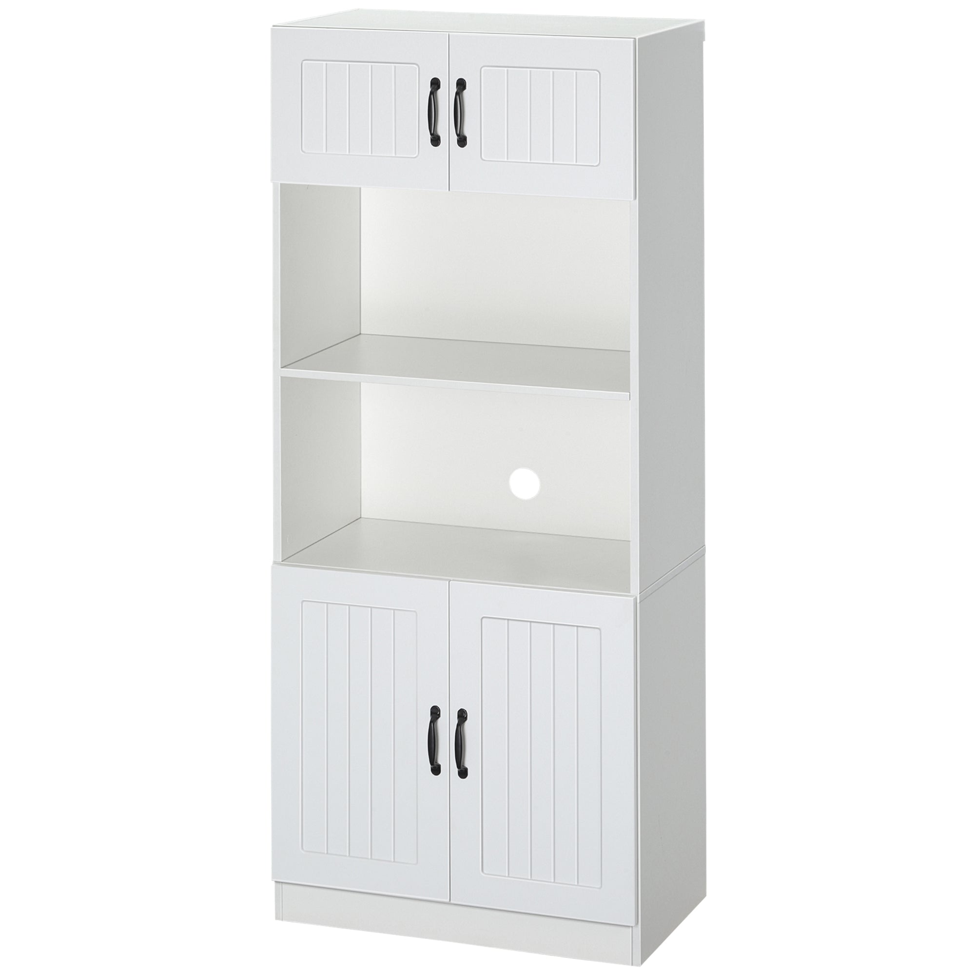 Køkkenskab Køkkenbuffetskab  Landlig Stil    Skabe    Hylder  70 Cm   40 Cm   170 Cm Hvid   Sort