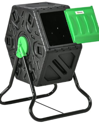 Kompostbeholder  65 Liter Kompostbeholder  Roterbar  Kompakt  24 Ventilationshuller  Stål  Plastik  Grøn Sort