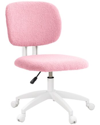 Kontorstol  Computerstol  Drejelig  Højdejusterbar  48 Cm   53 Cm   80-90 Cm  Pink
