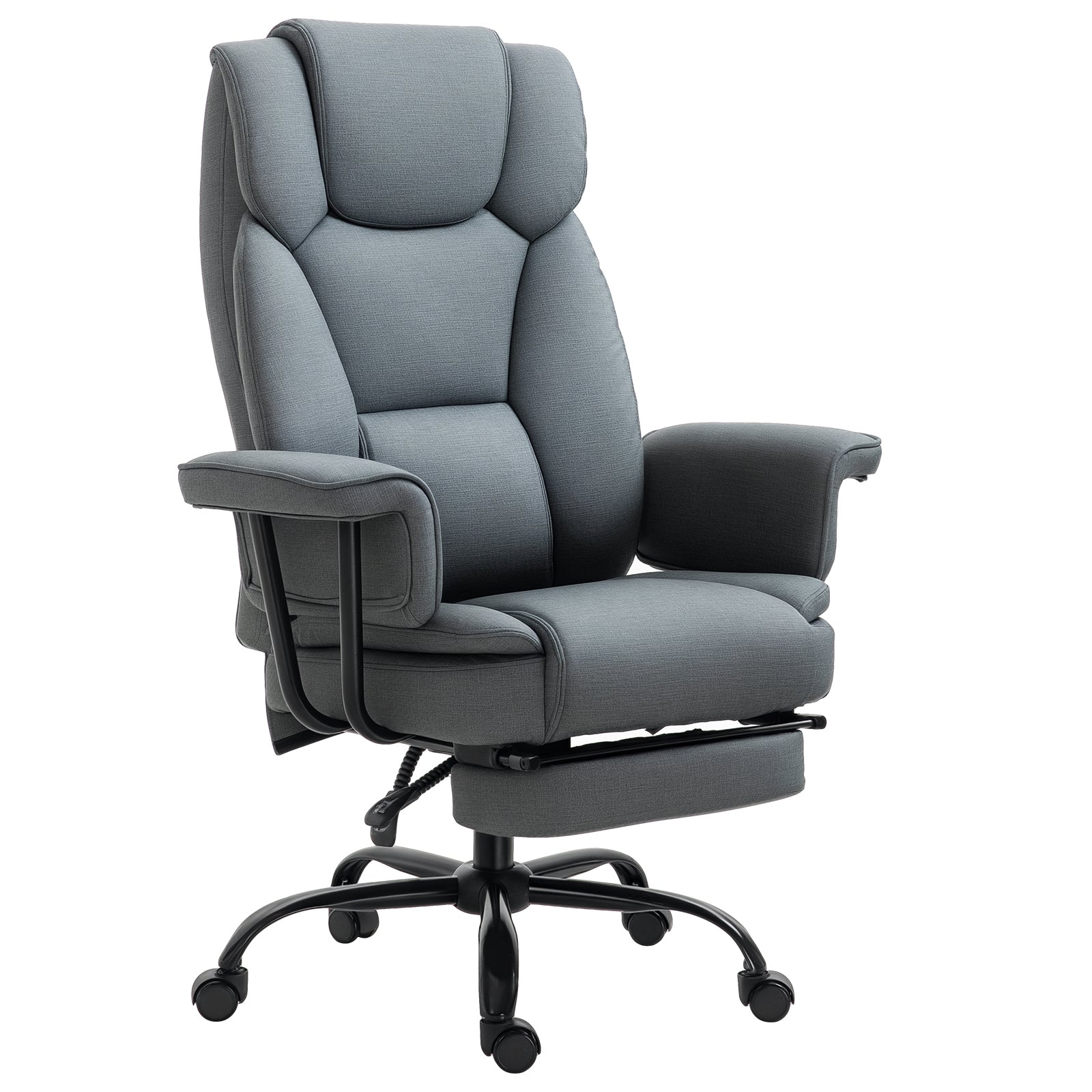 Kontorstol Ergonomisk Executive-stol 360â  Drejelig Computerstol Højdejusterbar Med Nakkestøtte Og Polstrede Armlæn Med Fodstøtte Kunstlæder 68   80   120 126 Cm