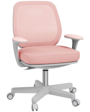Kontorstol  Ergonomisk Skrivebordsstol Med Drejefunktion  Højdejusterbar 55   48   82  -94   Cm Lyserød