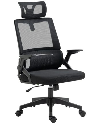 Kontorstol  Højdejusterbar  Med   Nakkestøtte  60   61   121   Cm  Sort