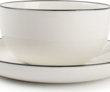 Kop Og Underkop     Collection Studio Base New Bone China-porcelæn Hvid 22 Cl Tekop Kaffekop