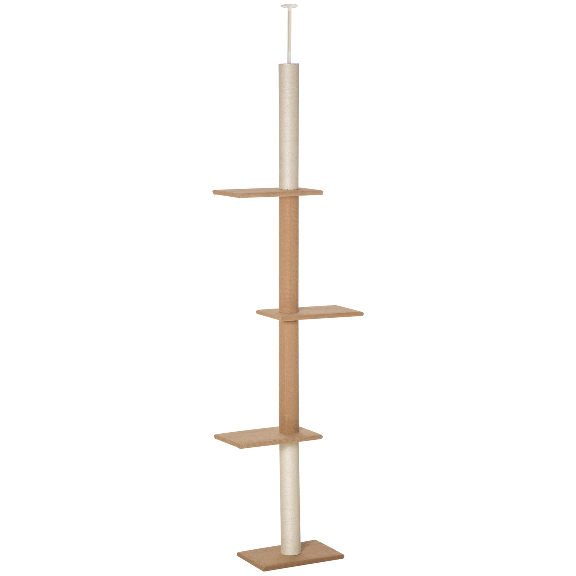 Kradsetræ Med Loftshøjde  228-260 Cm Højdejusterbart Kradsetræ  Klatretræ Til Katte Med   Niveauer  Kradsetræ Til Katte  Legetræ Fra Gulv Til Loft  Khaki