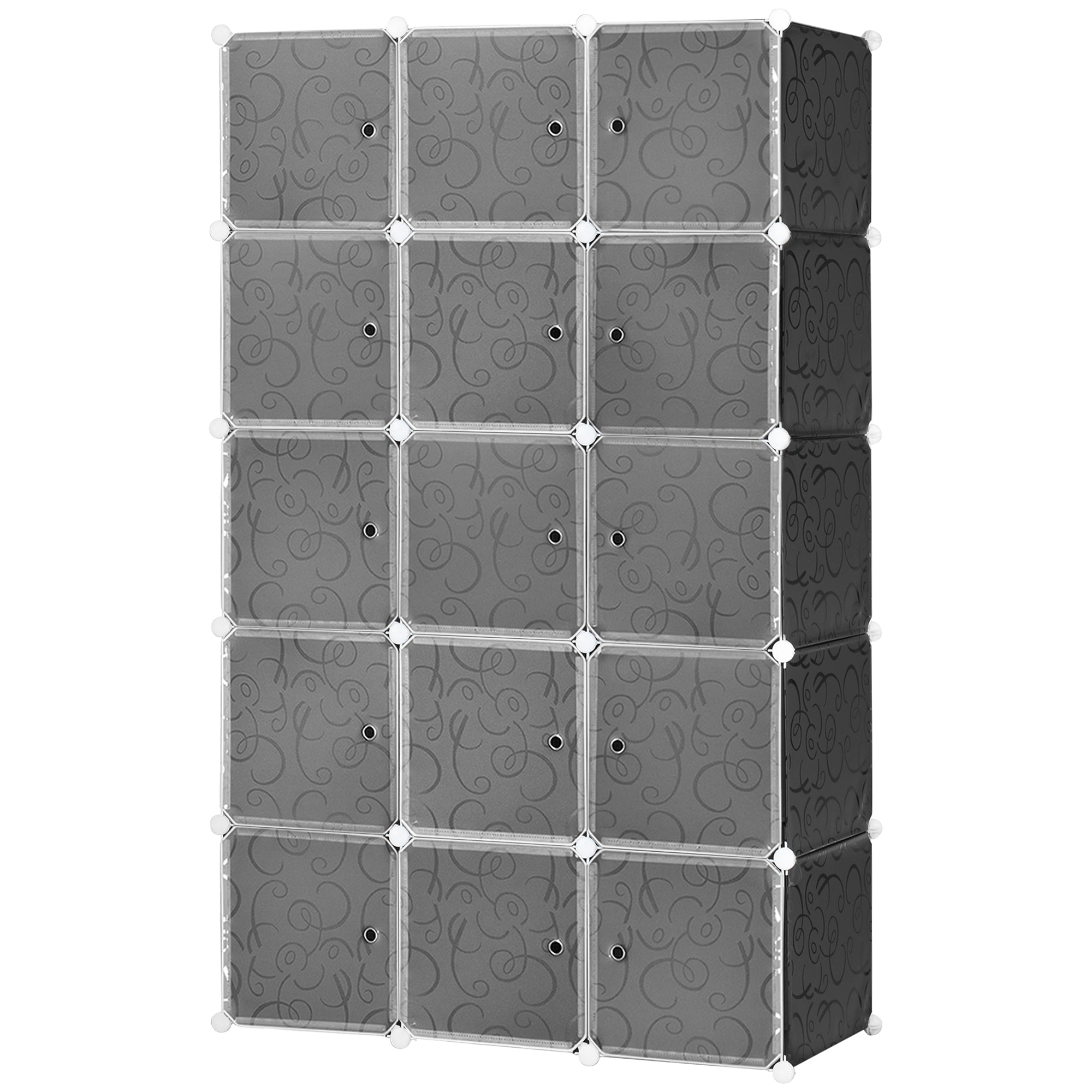 Kubegarderobe    Store Og   Små Kuber  Plastik  Metal  111l   47b   183h Cm  Sort Hvid