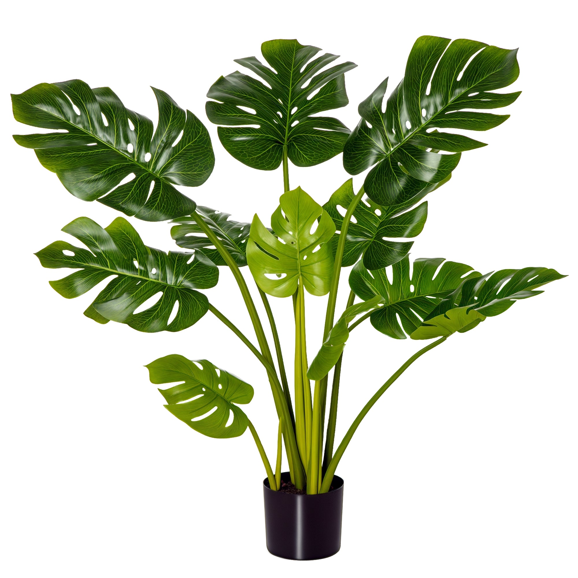 Kunstige Planter 110 Cm Kunstig Monstera Kunstige Planter   Potte Kunstigt Træ Stueplante Dekorativ Plante Kontorplante Plastikpotte Til Indendørs Og Udendørs