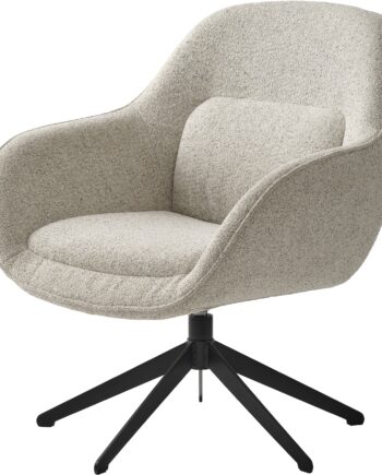 Lænestol Nordique Design Lynn H85 5xb73 5xd75 Cm Råhvid Sort Stof Metalstel