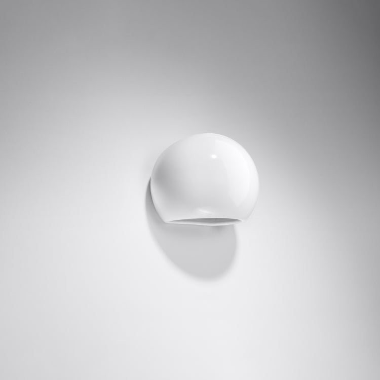 Lakeret Væglampe Globe Hvid Højglans