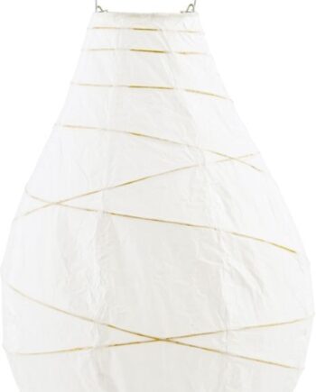 Lanterne House Doctor Drop ø24ã H35 Cm   Hvid Papir  Bambus   Galvaniseret Jern
