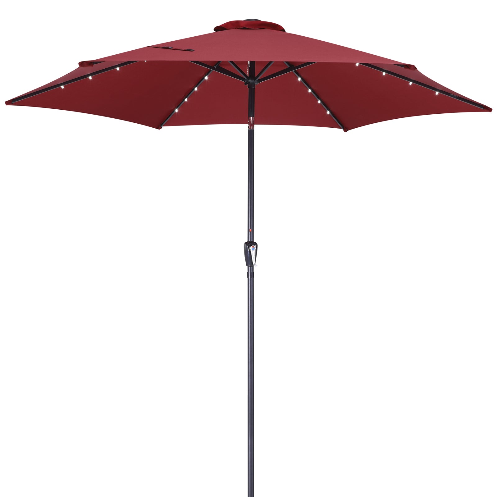 Led Solar Parasol Florida Rød ø300cm