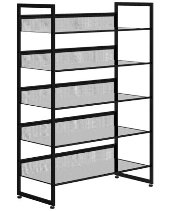 Lille Skoreol  Høj  Smal    Hylder  72 Cm   30 Cm   102 Cm  Sort