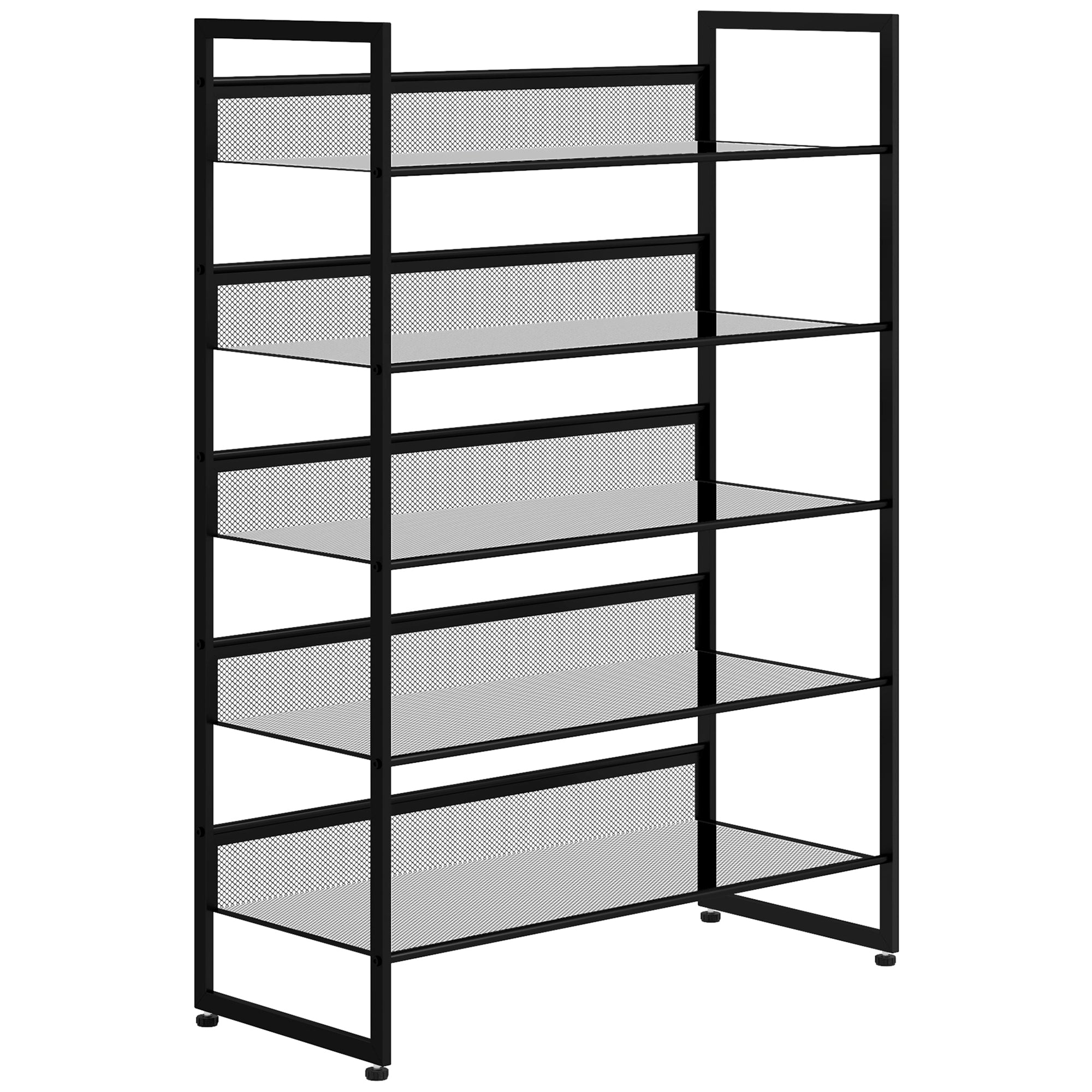 Lille Skoreol  Høj  Smal    Hylder  72 Cm   30 Cm   102 Cm  Sort