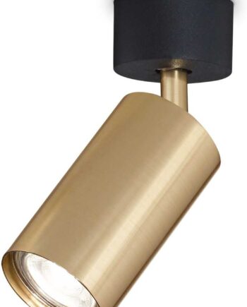 Loftlampe Ideal Lux Dynamite Messing Sort ø5     H16   Cm Inkl  Gu10-pære 5w 480 Lm 3000
