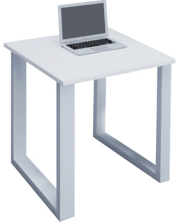Lona  -feet Skrivebord Hvid Træ Og Metal  80x80