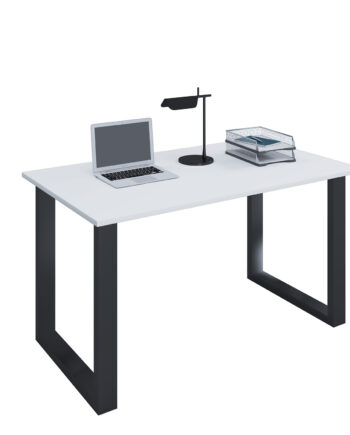 Lona  -feet Skrivebord Hvid Træ Og Sort Metal  140x50