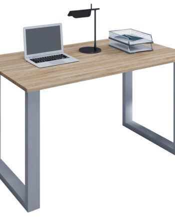Lona  -feet Skrivebord Natur Træ Og Sølvgrå Metal  140x80