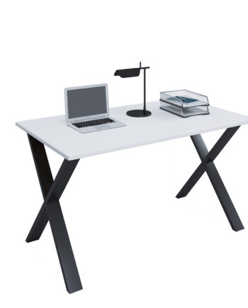 Lona  -feet Skrivebord Hvid Træ Og Sort Metal  140x50