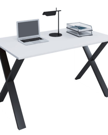 Lona  -feet Skrivebord Hvid Træ Og Sort Metal  140x80
