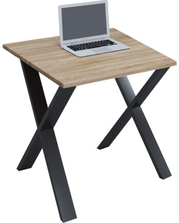 Lona  -feet Skrivebord Natur Træ Og Sort Metal  80x80