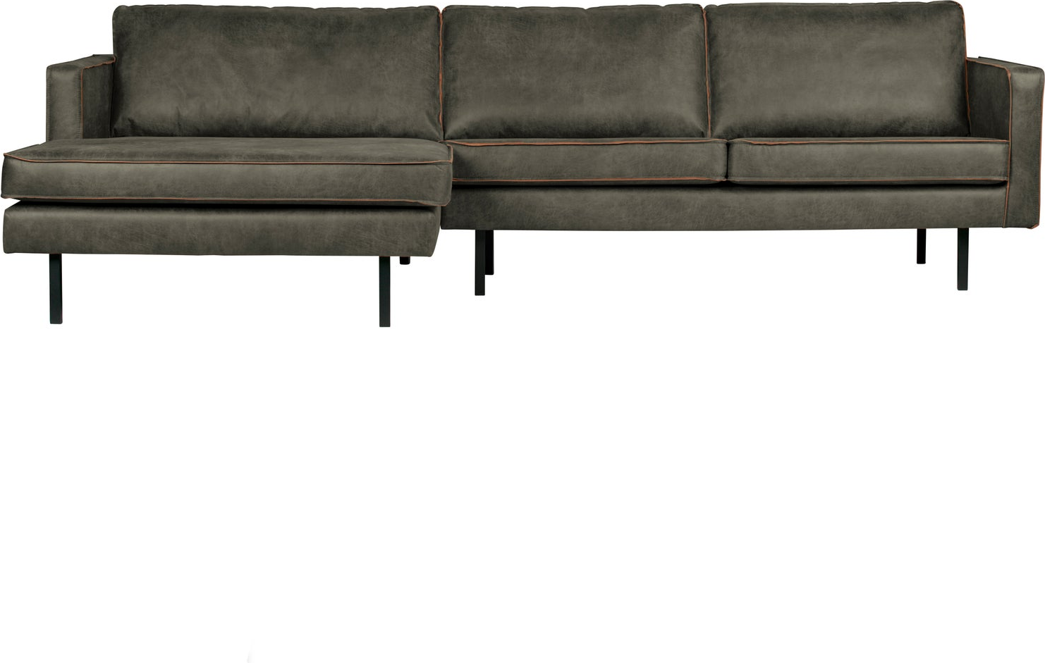 Loungesofa Woood Rodeo Venstrevendt Chaiselong 300 Cm Ecoleder Armygrøn