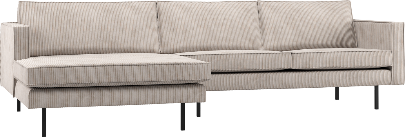 Loungesofa Woood Rodeo Venstrevendt Chaiselong Ecru Ribstof 300x155 Cm