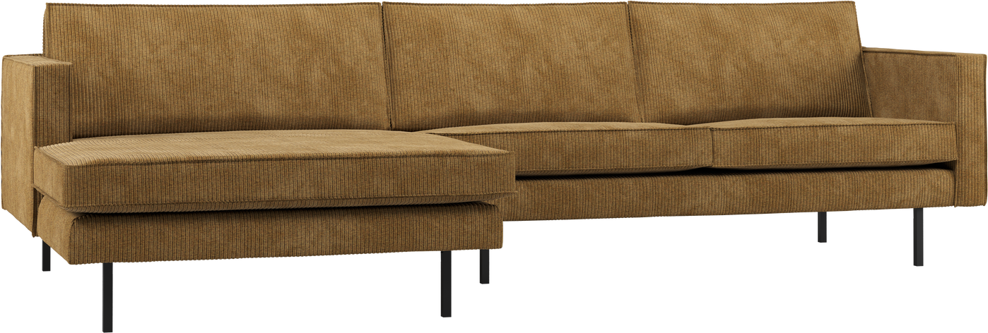 Loungesofa Woood Rodeo Venstrevendt Chaiselong Honninggul Ribstof 100 Polyester 300x86 155 Cm H85